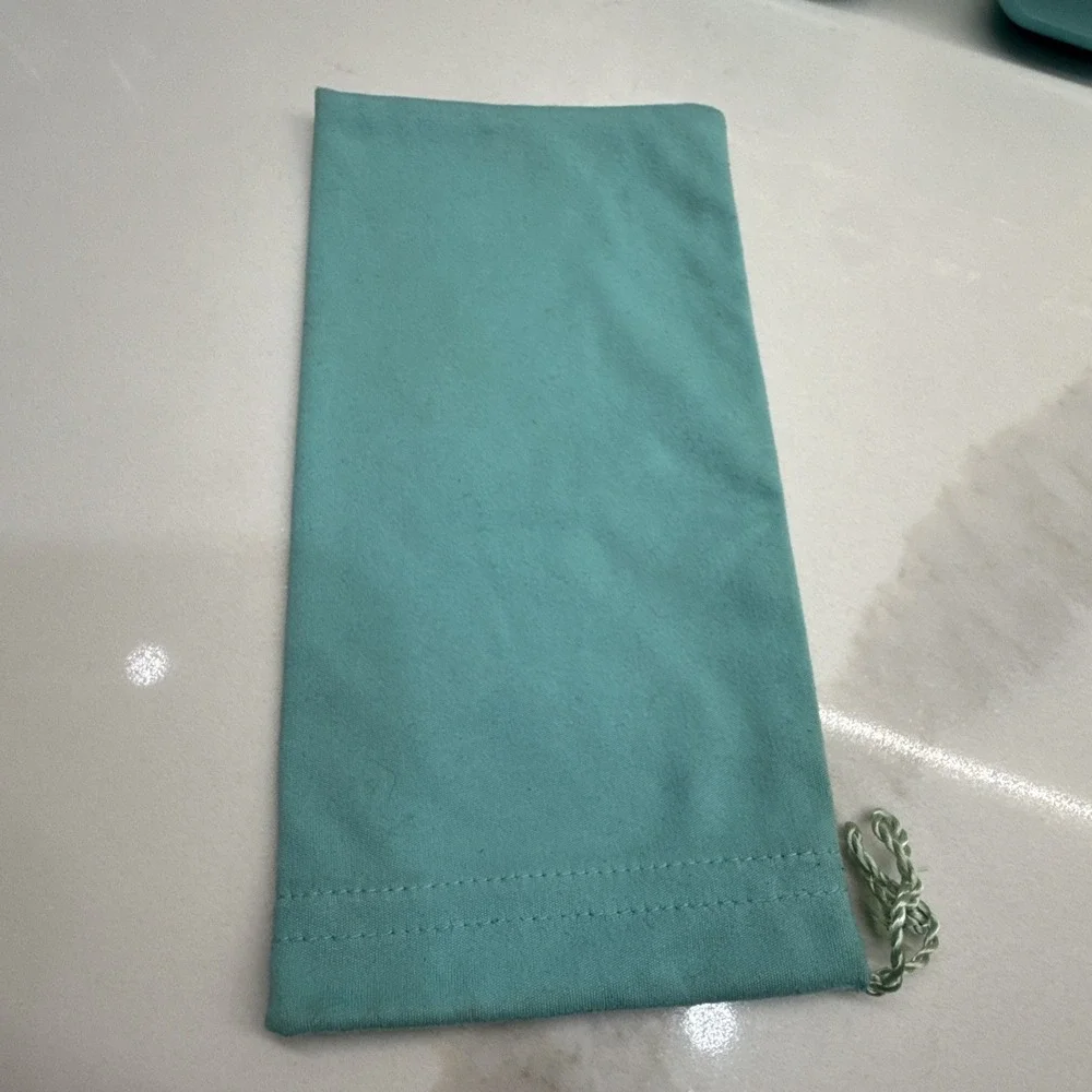(2) Tiffany & Co Blue Hard Sunglasses Eyeglasses Case W/ Microfiber Pouch/Cloth